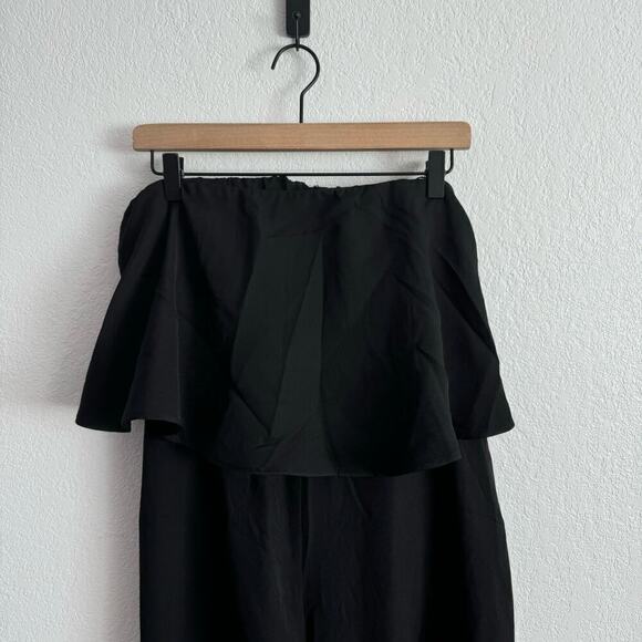 NEW NWT Francesca’s Luciana Strapless Elastic Back Wide Leg Jumpsuit Black XL - Picture 6 of 13